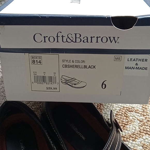 Croft & Barrow CB Sherell Black Leather Slip Ons Sz 6 - Picture 9 of 9